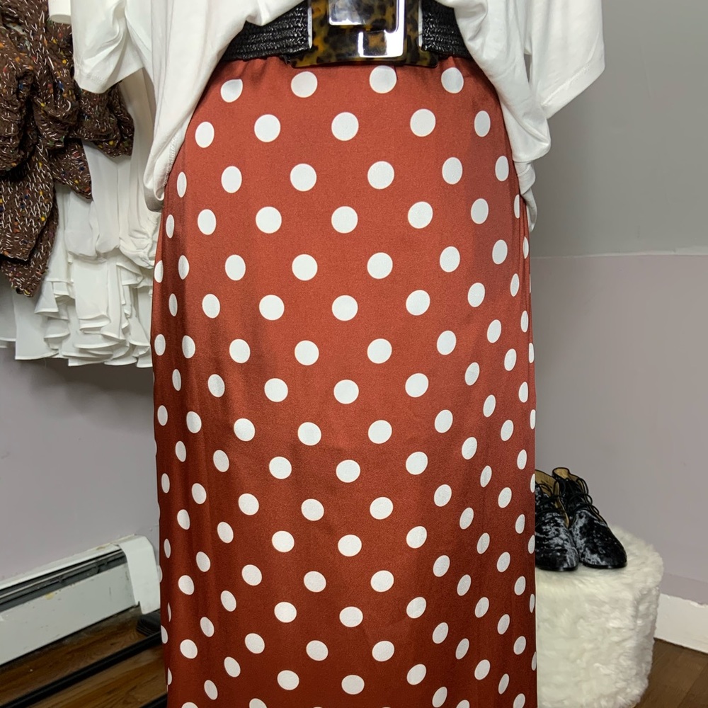 Long silky slit skort